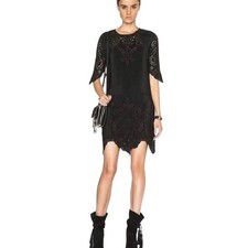Ulla Johnson Delphine Dress S 4 Women's Lace Silk Eyelet Shift Short NEW 46051
