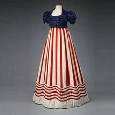 1890s Queen Walking Costume Regency Royal Court Noble High Waistline Day