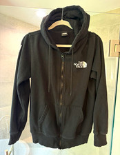 The North Face Men's Black Full Zip Hooded Hoodie Pockets Logo Size S 168
