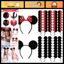 50 Pcs Mouse Ears Headbands - Birthday Party Supplies, Costume Accessories, Cele