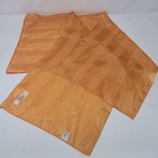   Vintage Orange Scarf Made In Italy Satin Stripe Poly Mod Neck Scarf 11.5" Wide