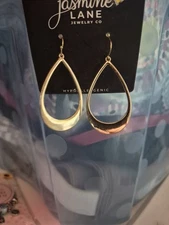 New Pair Of Gold Teardrop Earrings By Jasmine Lane Hypoallergenic