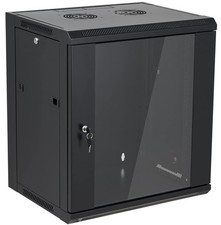 12U Wall Mount Server Cabinet Network Rack Enclosure Locking Glass Door