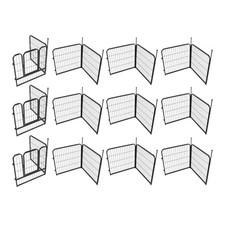 24x24 inch Dog Playpen 24 Panels Metal Pet Fence Indoor Camping Yard Garden