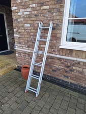 Small Lightweight Double Extension Ladder 1.71m closed 2.94m Extended