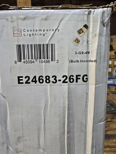 E24683-26FG-Ice Cube 3 Light 19"W LED Multi Light Pendant - French Gold / Amber - Picture 5 of 5