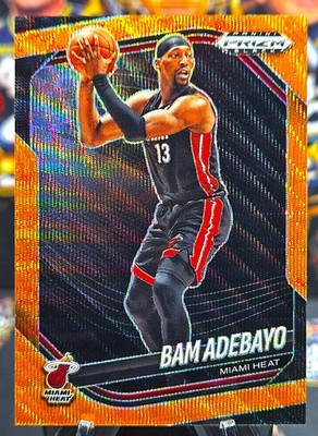 2024-25 Panini Prizm Black Orange Wave Prizm /60 Bam Adebayo #50