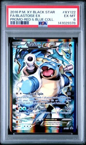 2016 POKEMON XY BLACK STAR PROMO RED & BLUE COLL FULL ART/BLASTOISE EX PSA 6