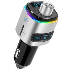 Bluetooth 5.0 FM Transmitter for Car - Dual USB Fast Charging, Voice Assistant,