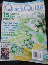 Mccalls Quick Quilts June/July 2010 *15 Super Simple Projects *RED, White & Blue