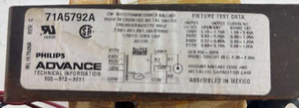 HALOGENUROS METÁLICOS PHILIPS ADVANCE 71A5792001D Foto 2 de 4