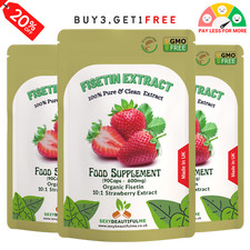 Cápsulas de extracto de fresa Fisetin 6000 mg extracto 10:1 - Vegano fuerte y eficaz