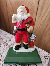 Christmas Stocking Holder Santa Cast Iron  Resin