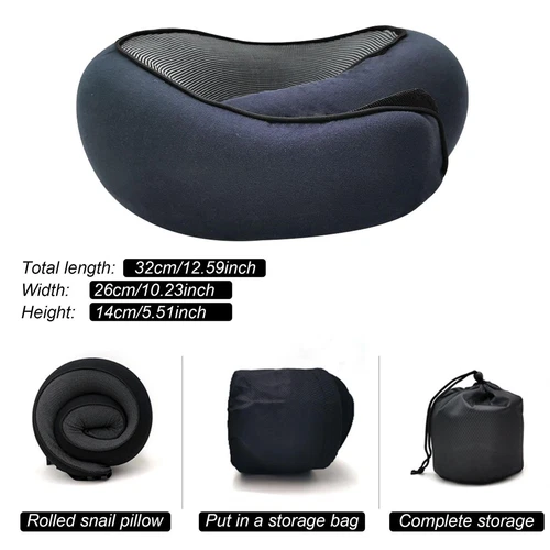 Neck Travel Pillow Memory Foam Neck Pillow Comfort Compact Ergonomic for Travel - Picture 10 of 26