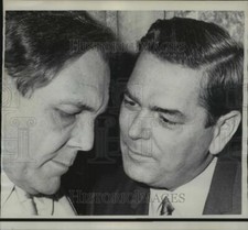 1968 Press Photo Thomas Burbank and Governor McKeithen prior to Senate questions
