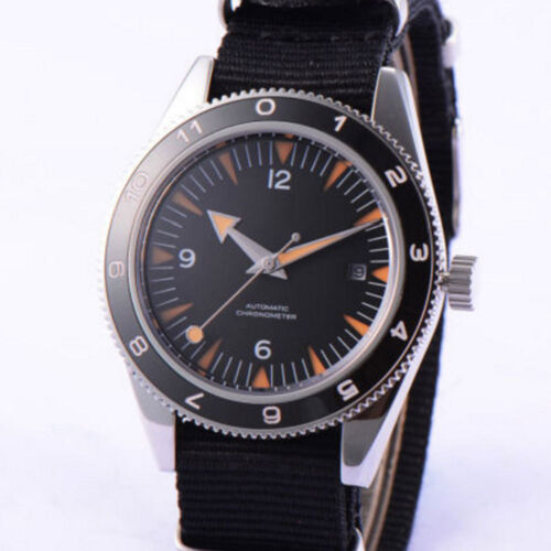 41mm Sterylna obrotowa ramka Data Szafirowe szkło Miyota Automatyczny zegarek męski - Zdjęcie 1 z 5