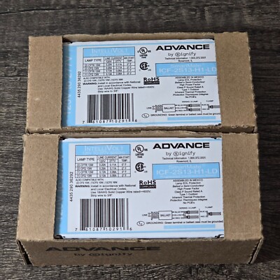 Lot (2) Advance SmartMate ICF-2S13-H1-LD Programmed Start Electronic Ballast