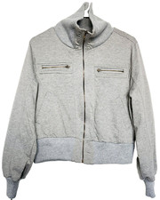 Women's Finesse Lined Jacket W/ Zipper Pockets & Adjustable Collar Size 1xl Gray