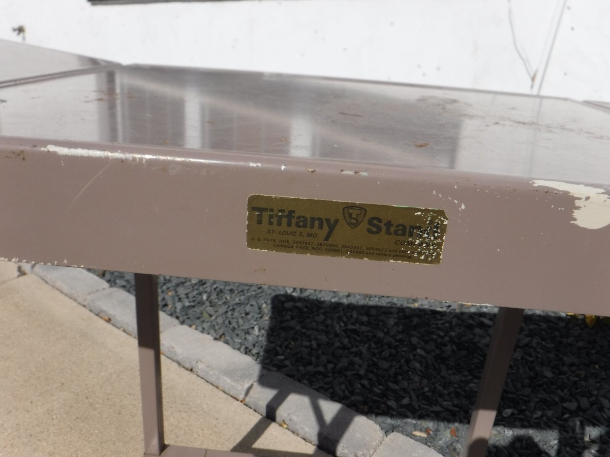 VINTAGE~TIFFANY METAL TYPEWRITER FOLDING TABLE STAND~WHEELS