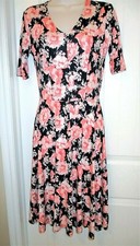 Downeast,Multi-Color Floral V-Neck Fit & Flare Dress,1/2 Slv, Back Zip, S, NWOT