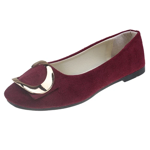 Women Flats Slip On Flat Shoes Formal Ladies Square Toe Classic Pumps Buckle - Bild 40 von 113