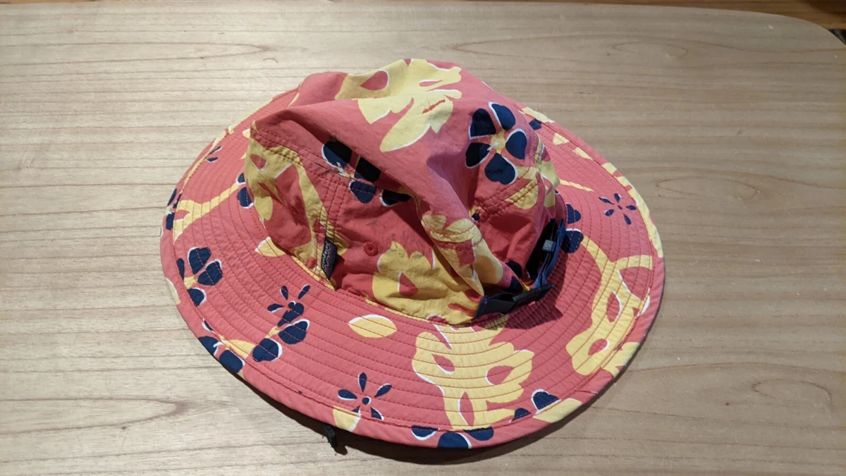 Patagonia Women's Bucket Sun Hat Beach Floppy Strap Floral Pink