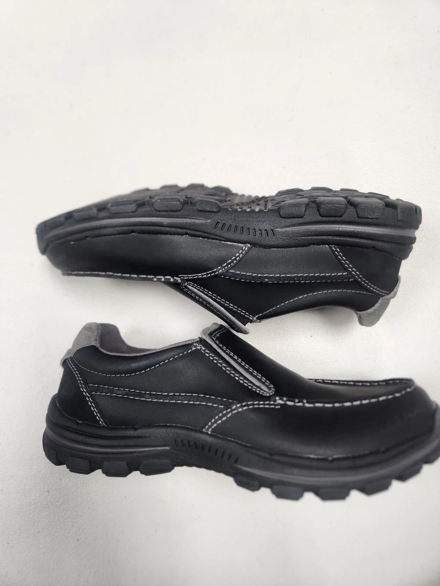 Skechers Mens Braver Rayland Slip On Loafer Dark Black Leather