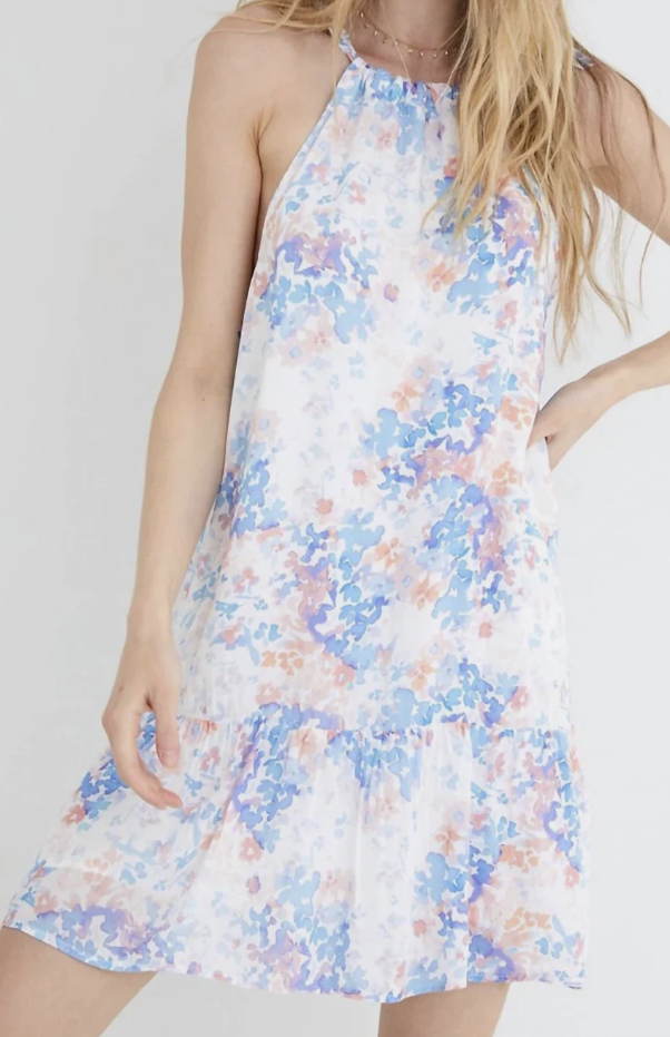 Cloth & Stone Anthropologie Tie Front Halter Dress In Painterly Floral ( S )