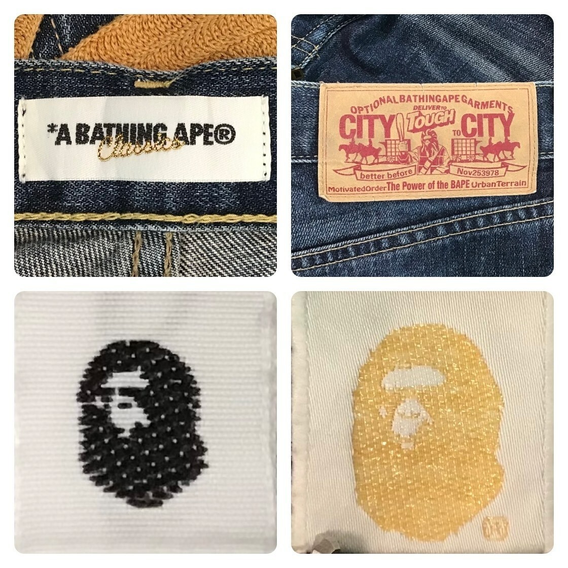 BAPE STA embroidered denim shorts a bathing ape star Size L | eBay