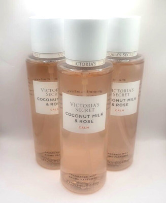 VICTORIA'S SECRET COCONUT MILK & ROSE BODY MIST 8.4 FL OZ LMT EDT (SET OF 3)
