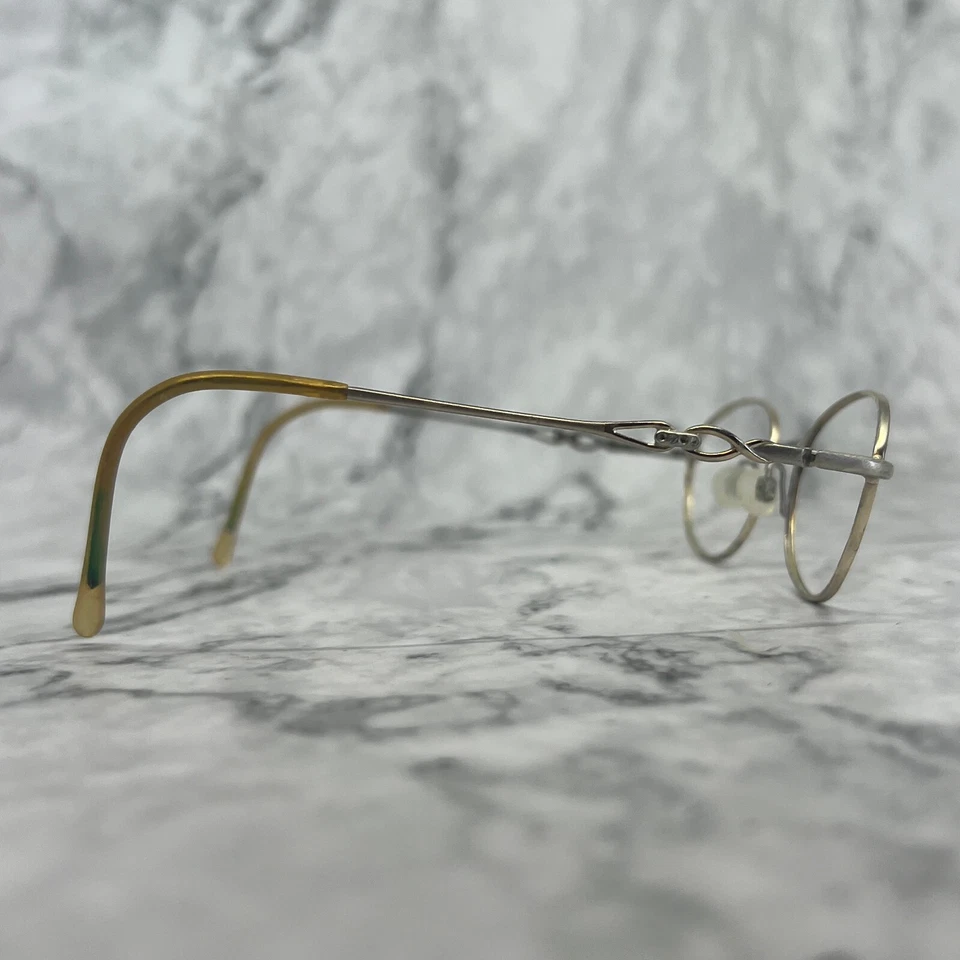 Gafas Jessica McClintock JMC145 ovaladas doradas plateadas monturas de borde completo 53-17-135 Foto 3 de 4