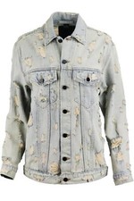 Alexander Wang Oversized Distressed Denim Jacket Small