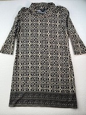 Tacera Geometric Print Knit Cowl Neck Sweater Dress Womens PXL