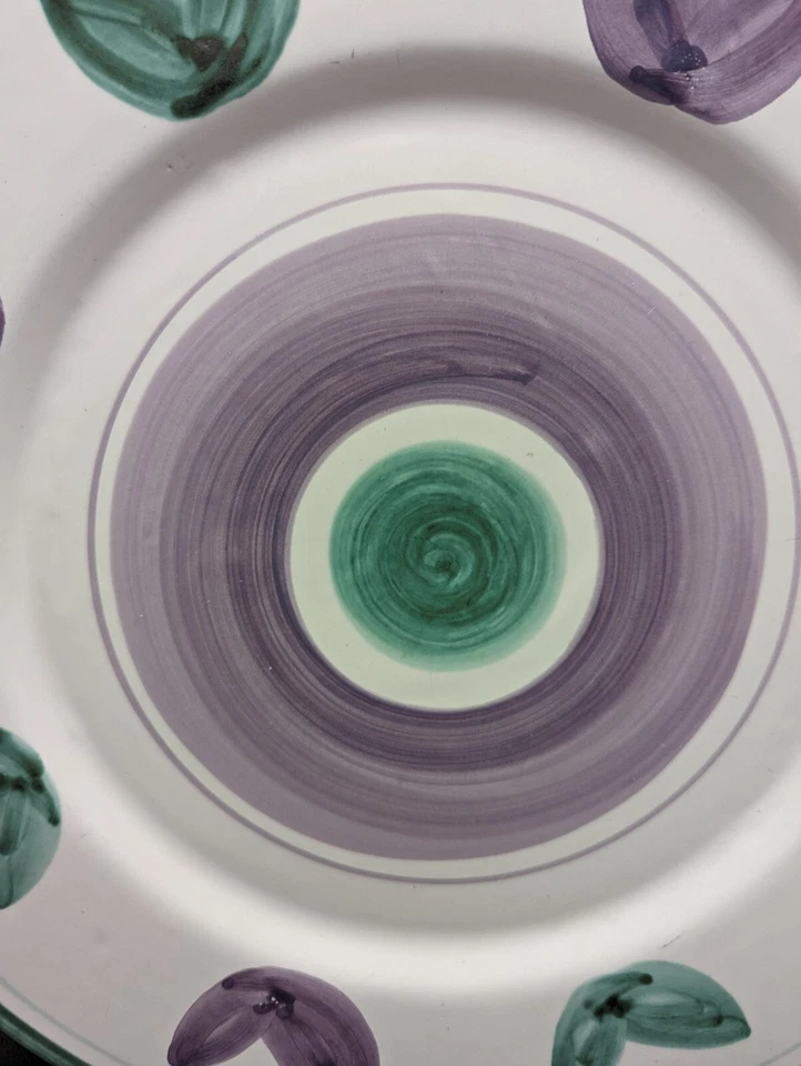 Plato de picar redondo CALECA ITALY 12,5" floral pintado a mano Foto 2 de 4