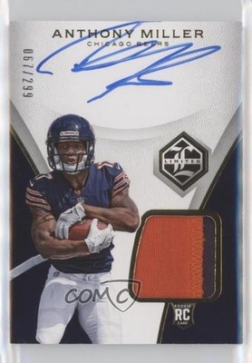 2018 Panini Limited 67/299 Anthony Miller #113 RPA Rookie Patch Auto RC e6p