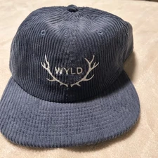 Wyld Cannabis corduroy Hat w/ Antler Logo Blue Unisex One Size -New