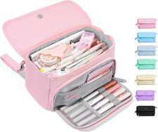 Super Large Pencil Case, Big Capacity Pencil Bag with 3 Compartments, Hold 200 p