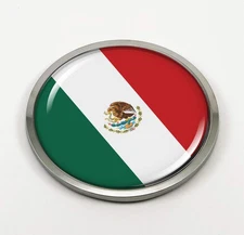 BestLicensePlateFrames Flag of Mexico | 3D Domed CAR Emblem Badge Sticker Round