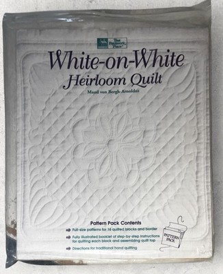 UNFINISHED PROJECT--1993 White-on-White Heirloom Quilt Maud von Bergh-Arnoldus