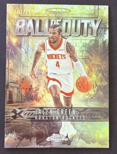 2025 Topps Chrome Jalen Green Refractors Yellow (RAW)