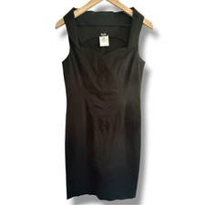 VTG D&G Dolce & Gabbana Black Italian Cotton Stretch Sheath Cocktail Dress IT 44