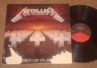 METALLICA MASTER OF PUPPETS ELEKTRA 1986 1ST PRESS 60439-1. VG-/VG-