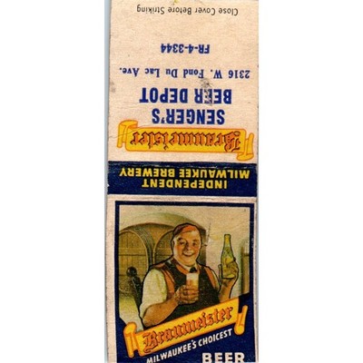 Senger's Beer Depot 2316 W. Fond Du Lac Ave Vintage Matchbook Cover SD2-Y5