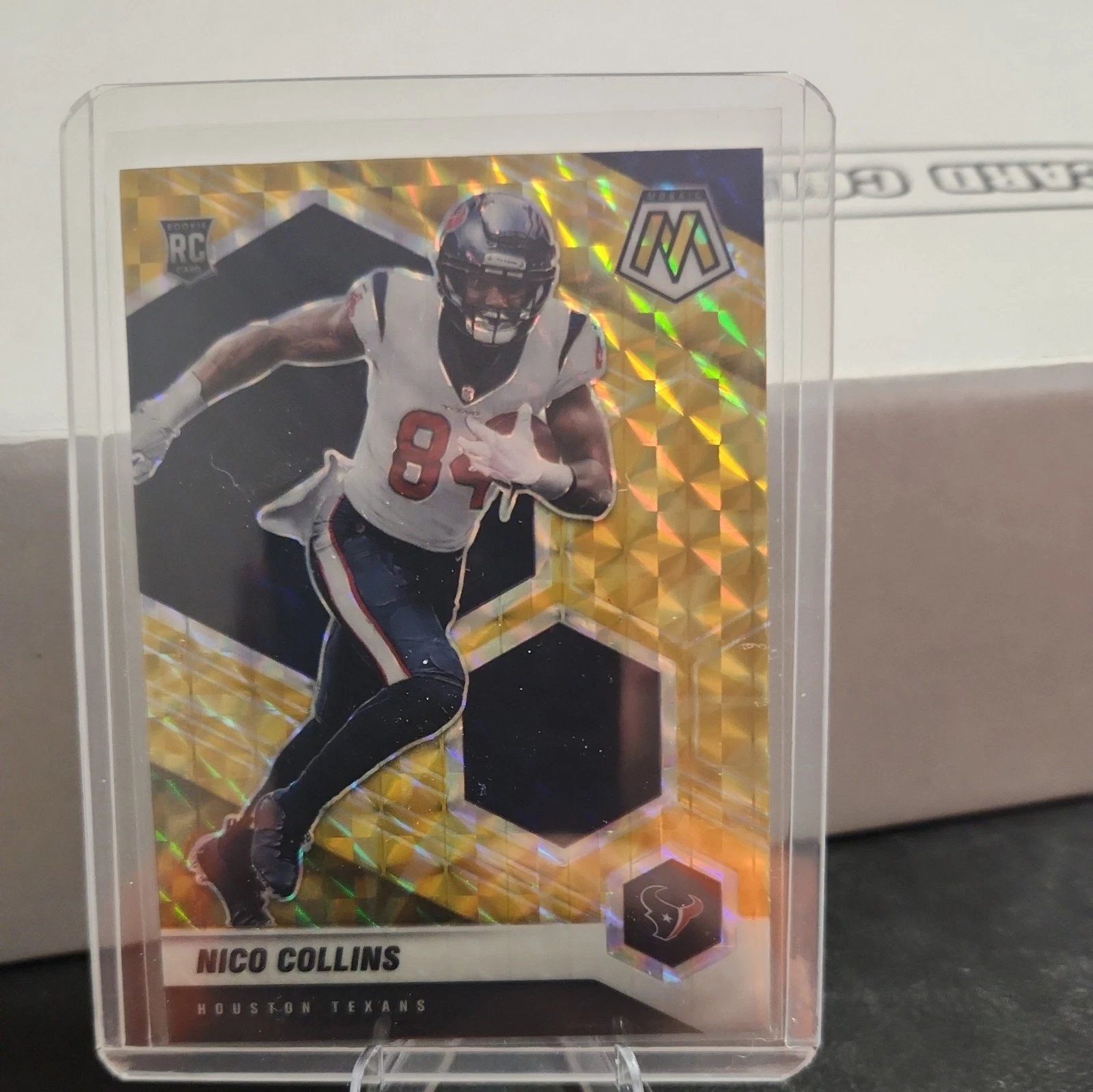 2021 Panini Mosaic - Rookies Nico Collins #330 Mosaic Reactive Yellow Prizm (RC)