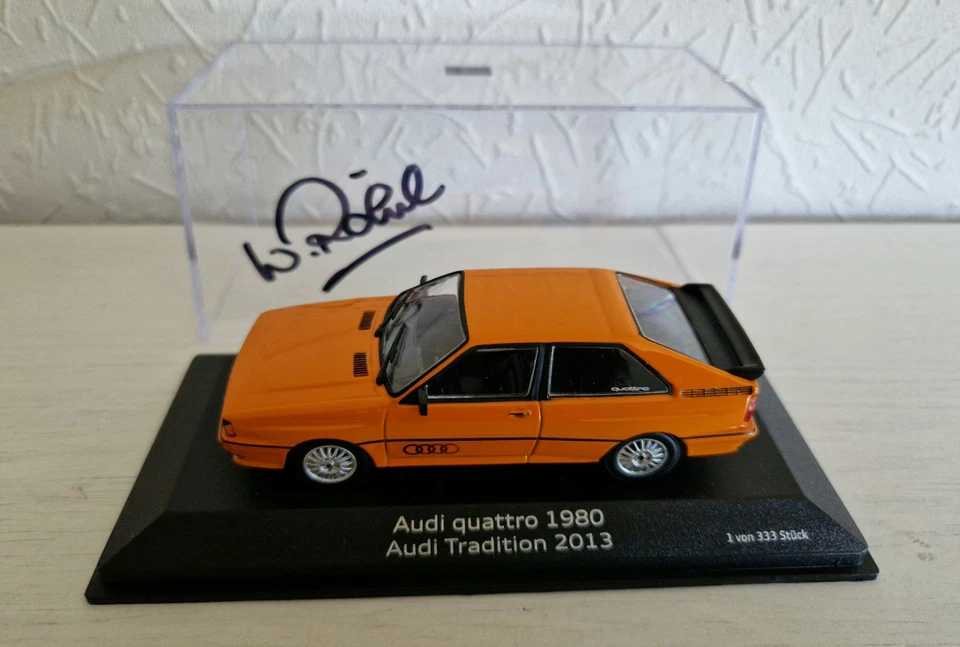Audi Quattro 1980 Audi Tradition 2013 W.Röhrl Org.Signiert Minichamps 1:43 OVP - Bild 1 von 4