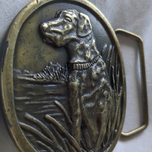 Vintage 1977 Indiana Metal Craft Labrador Retriever Dog Belt Buckle S97 Fits 1 ½ - Picture 8 of 8