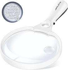 Large Magnifying Glass with Light 10X 20X 45X Illuminated Handheld Magnifier
