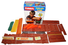Vintage Playskool 886 Lincoln Logs With Box Incomplete Set 160 Pieces