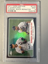 2011 Topps Heritage Chrome Derek Jeter R. Cano Black Refractor Ref Psa 9 #/62