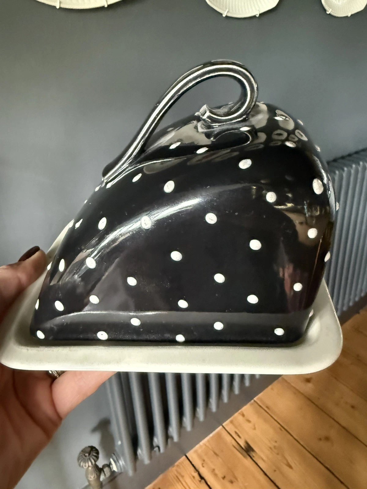 H.J.Wood piazza Ware Black with white Polkadot cheese / butter dish
Opens in a new window or tab